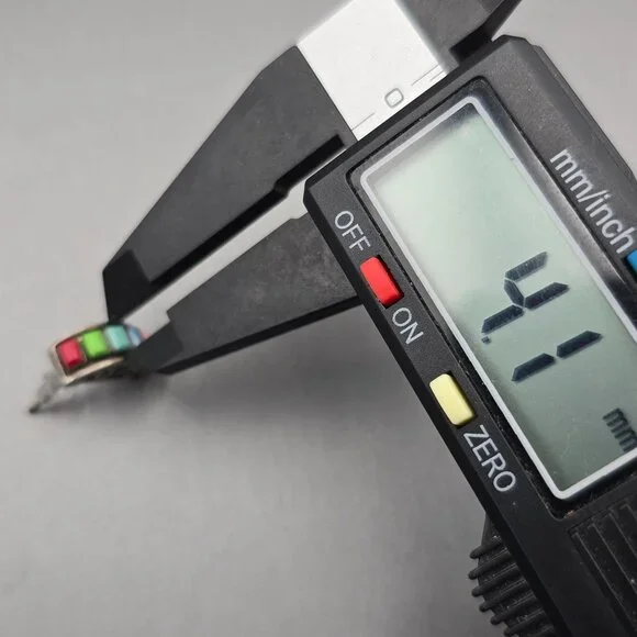 VTG Sterling Silver Multi Gemstone Earrings 5/8"x1/4" Filigree Accents Signed HS - Picture 7 of 9